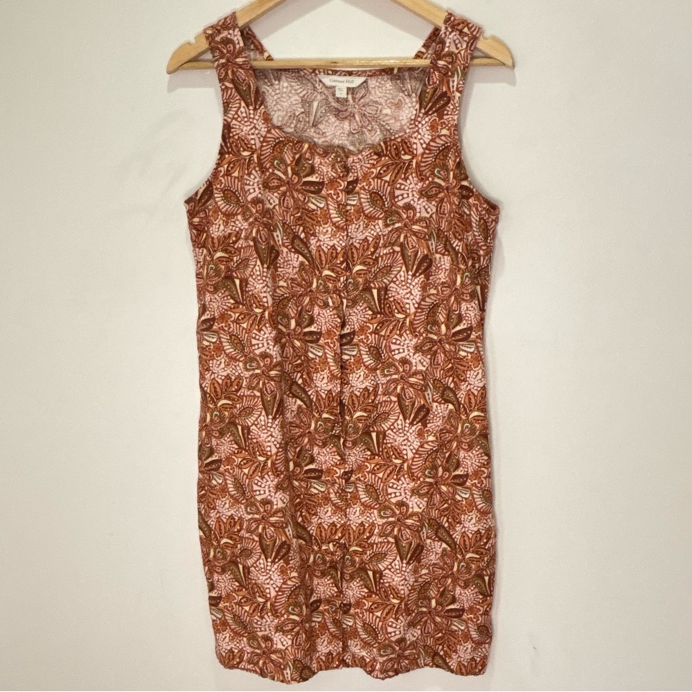 Garnett Hill European Flax 100% Linen Floral Dress Size 6 N18